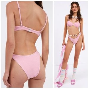 2pc For Love And Lemons Tiana Shine Bikini Top & Bottom